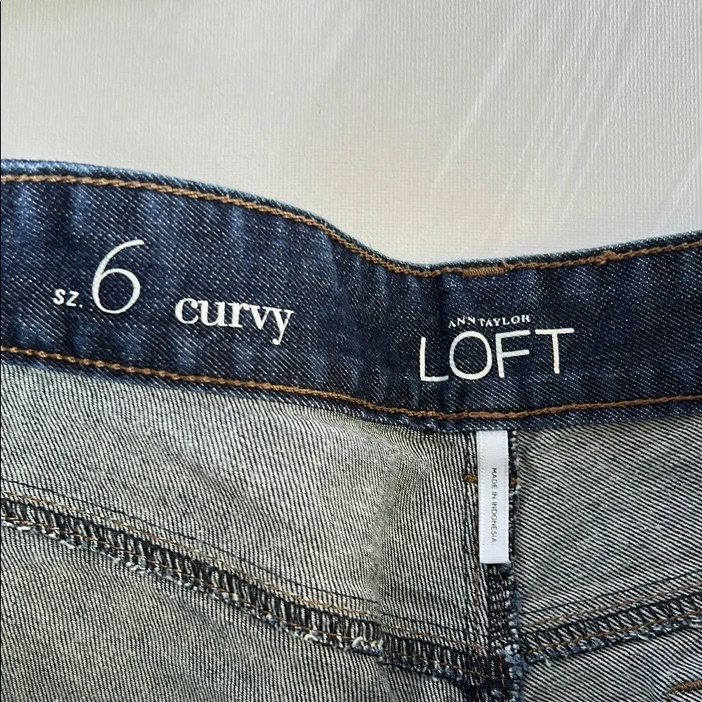 LOFT Blue Jean Shorts with Cuffed Hems
